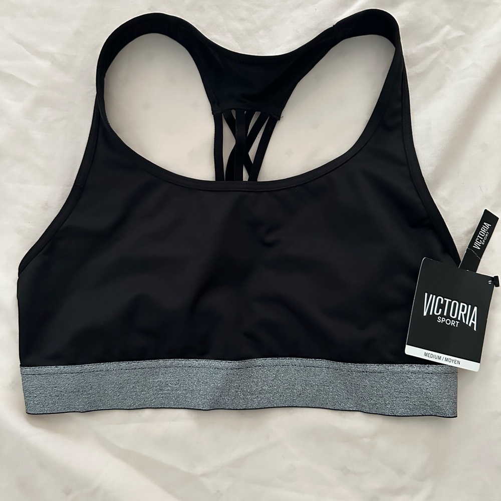 COPY - Victoria Sport- Black and silver glitter sports bra